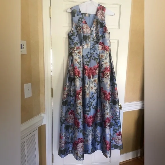 Sachin & Babi Brooke powder blue bouquet gown - Picture 3 of 12